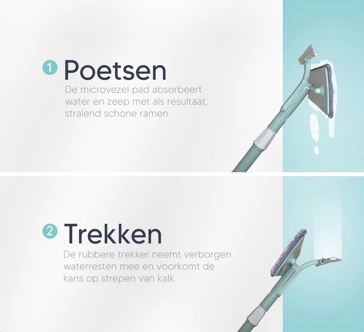 Johannes & Co Raamwisser Met Telescoopsteel 120cm Ruitenreiniger - Ramenwasser - Ramenwisser 10 Johannes & Co Raamwisser Met Telescoopsteel 120cm Ruitenreiniger - Ramenwasser - Ramenwisser - Afbeelding 8