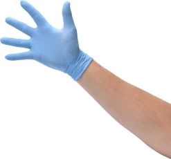100x Nitril (Nitrile) Wegwerp Handschoenen - Blauw - Latex Vrij - Ongepoederd - Maat L -Schoonmaakartikelen Winkel 1200x1115 1