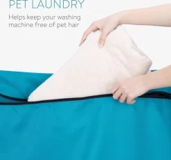 Navaris Waszak Voor Huisdieren Wasgoed - Wasnet Met Rits - Vangt Dierenharen Op Van Dekens, Handdoeken Of Beddengoed - 79 X 70,5 Cm - Blauw -Schoonmaakartikelen Winkel 1200x1119 2