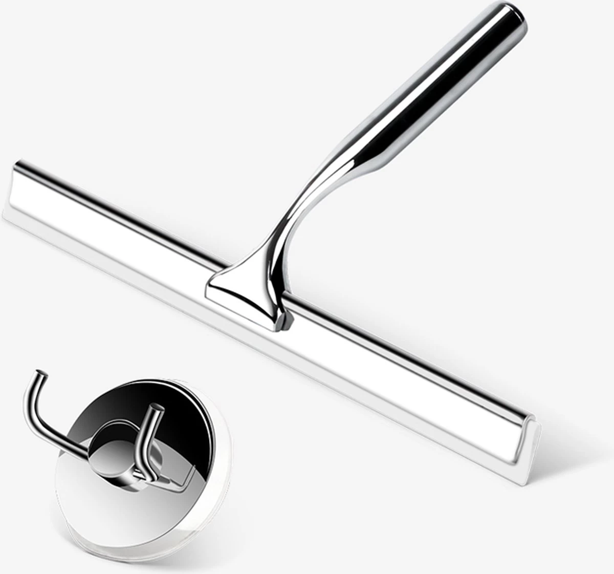 Mdxl® Raamwisser - Raamtrekker - Inclusief Ophanghaak Met Zuignap - Rvs - Douchewisser- Douche Trekker 5 Mdxl® Raamwisser - Raamtrekker - Inclusief Ophanghaak Met Zuignap - Rvs - Douchewisser- Douche Trekker - Afbeelding 3