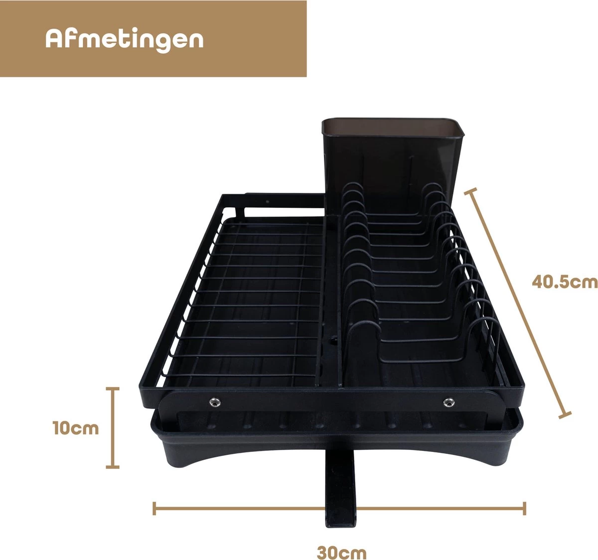 Baulk® - Afdruiprek - Afdruiprek Met Lekbak - Afwas - Droogrek Afwas - RVS - Bestekbak - Modern 4 Baulk® - Afdruiprek - Afdruiprek Met Lekbak - Afwas - Droogrek Afwas - RVS - Bestekbak - Modern - Afbeelding 2