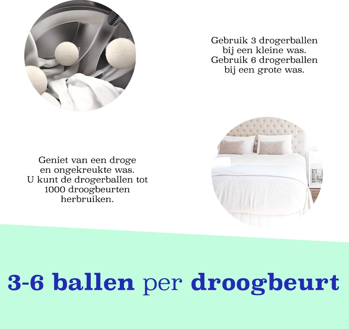 Casa Calma Drogerballen (6 Stuks) - Inclusief Opbergzakje - 100% Natuurlijk Schapenwol - Droger Ballen - Zero Waste Wasverzachter Bollen - Energiebesparend Drogen Met Droogbollen - Dryer Balls - Diervriendelijk & Milieuvriendelijk - Energie Besparen 5 Casa Calma Drogerballen (6 Stuks) - Inclusief Opbergzakje - 100% Natuurlijk Schapenwol - Droger Ballen - Zero Waste Wasverzachter Bollen - Energiebesparend Drogen Met Droogbollen - Dryer Balls - Diervriendelijk & Milieuvriendelijk - Energie Besparen - Afbeelding 3