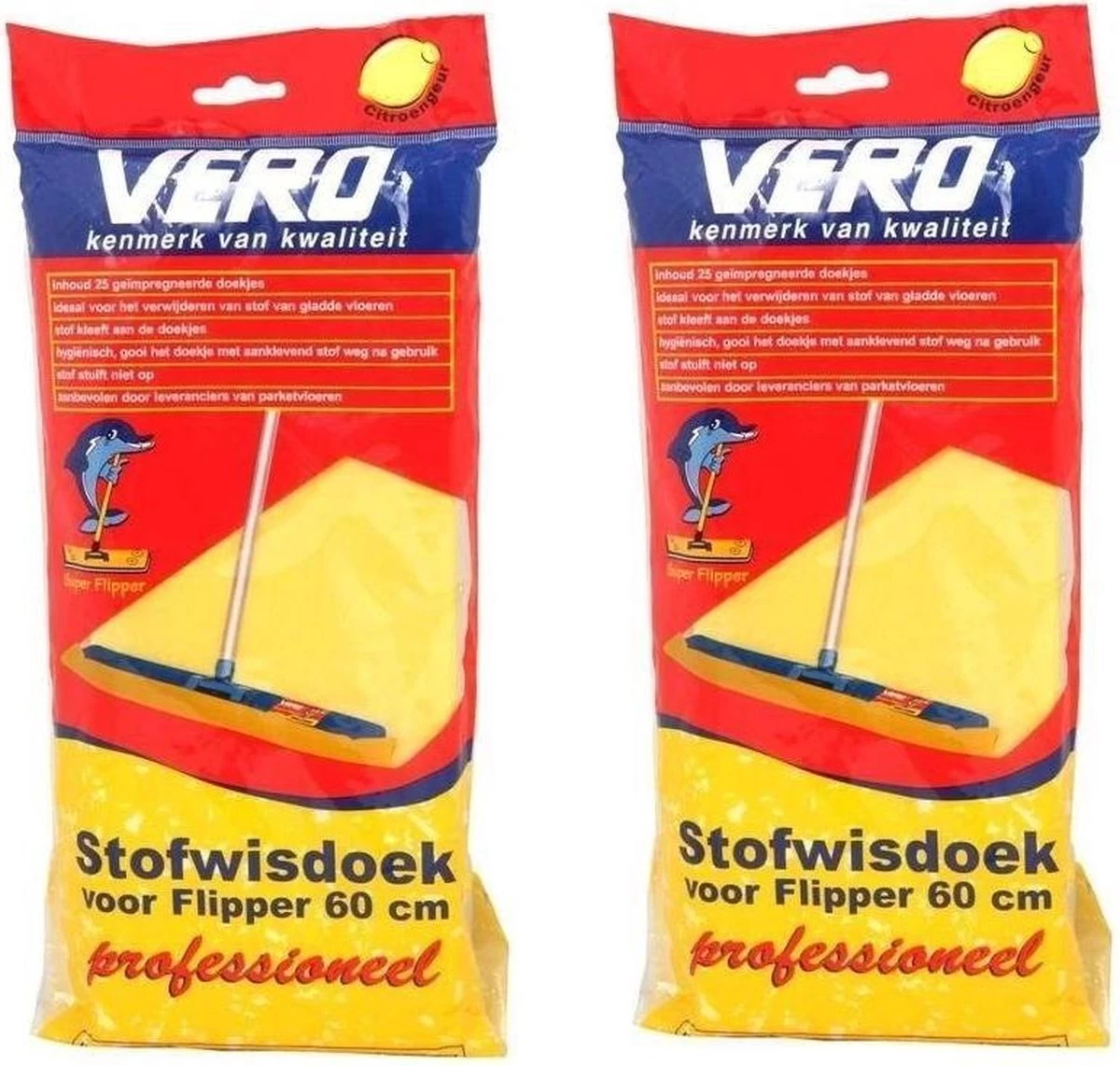 Vero Stofwisdoek 60x25 Cm Duopack - Geel 3 Vero Stofwisdoek 60x25 Cm Duopack - Geel