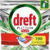 Dreft Platinum Plus All In One Lemon - 190 Stuks (2x95) - Voordeelverpakking - Vaatwastabletten