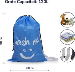 Wonair - Grote Waszak - 60x90cm - Hemelsblauw - Met Trekkoord En Draagband -Schoonmaakartikelen Winkel 1200x1147 1