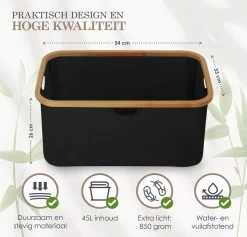 MIRI Opvouwbare Wasmand – Heupwasmand – Zwart – Wasmanden – Opbergmand – Wasbox – 45L – Bamboe – Laundry Basket -Schoonmaakartikelen Winkel 1200x1150 12