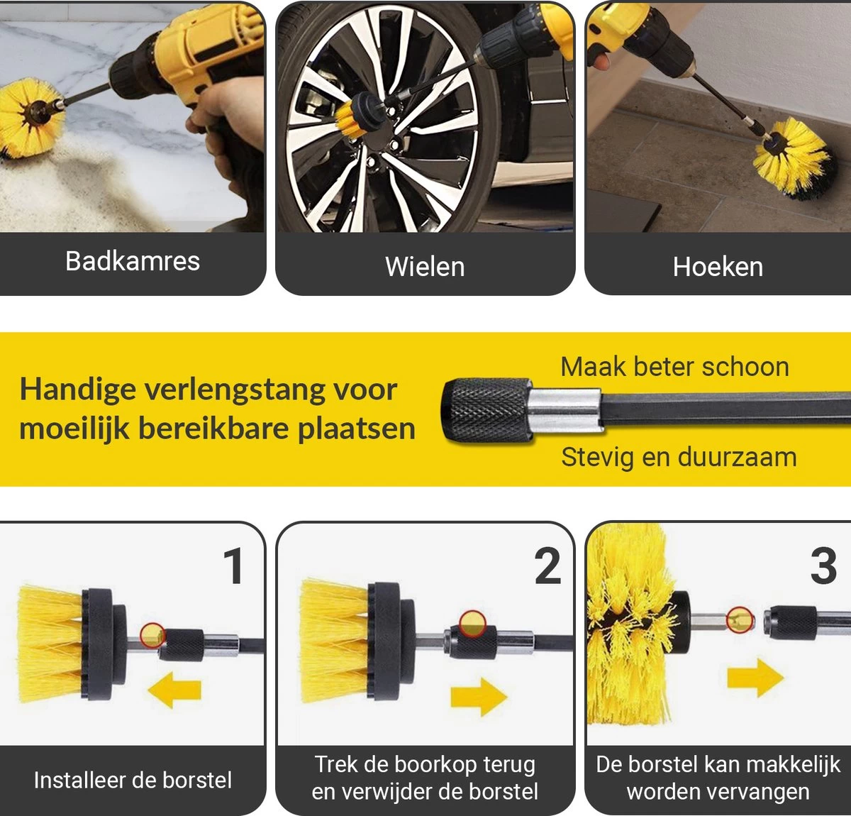 ESSIBLE Borstelboor - Set 20 Stuks - Schrobborstel - Polypropyleen - Borstel Boormachine - Schrobborstel - Schuurborstel - Automatische Reiniging - 20 Delige Borstelset Voor Boormachine 7 ESSIBLE Borstelboor - Set 20 Stuks - Schrobborstel - Polypropyleen - Borstel Boormachine - Schrobborstel - Schuurborstel - Automatische Reiniging - 20 Delige Borstelset Voor Boormachine - Afbeelding 5