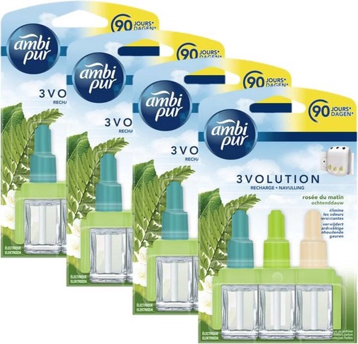 Ambi Pur Luchtverfrisser Navulling 3Volution Ochtend Dauw 4 X 20 Ml (2x2) 3 Ambi Pur Luchtverfrisser Navulling 3Volution Ochtend Dauw 4 X 20 Ml (2x2)