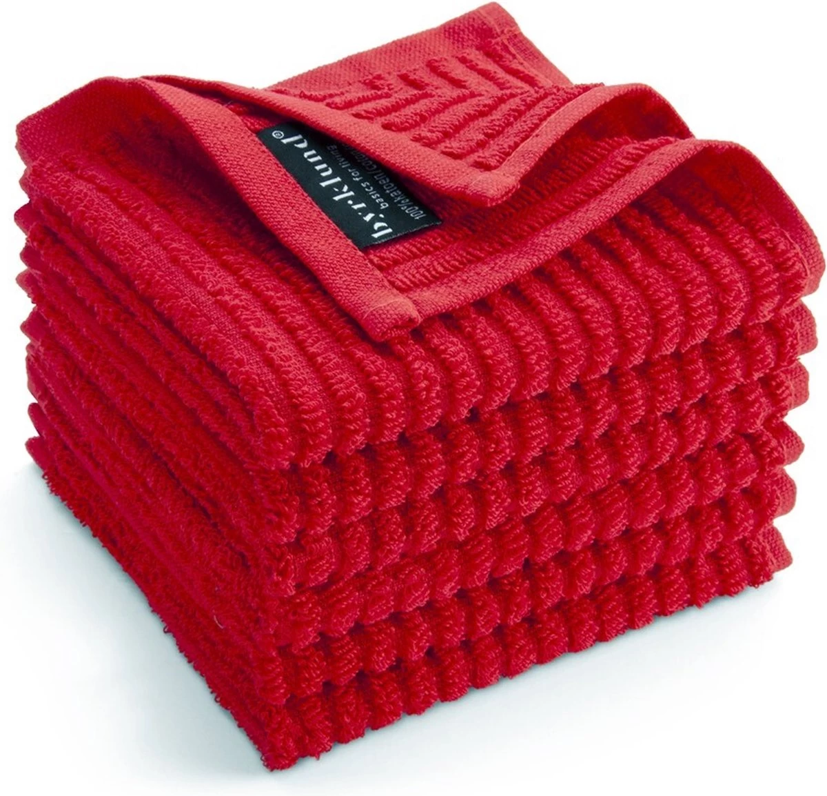 Byrklund Vaatdoek Katoen - Clean & Shiny - 6x 30x30 - Rood 4 Byrklund Vaatdoek Katoen - Clean & Shiny - 6x 30x30 - Rood - Afbeelding 2