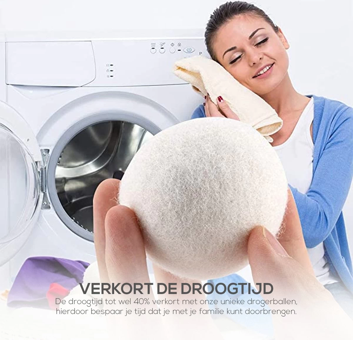 Merino Wollen Drogerballen XL - 10 Stuks - Herbruikbare Wasballen - Natuurlijke Wasverzachter - Wasbollen - Dryer Balls - Duurzame Nieuw-Zeelandse Droogballen 4 Merino Wollen Drogerballen XL - 10 Stuks - Herbruikbare Wasballen - Natuurlijke Wasverzachter - Wasbollen - Dryer Balls - Duurzame Nieuw-Zeelandse Droogballen - Afbeelding 2