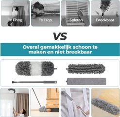 Novabeau® - Telescopische Plumeau – Plumeau Met Telescoopsteel – Ragebol – Uitschuifbaar – Grijs – 3-delige Set 11 Novabeau® - Telescopische Plumeau – Plumeau Met Telescoopsteel – Ragebol – Uitschuifbaar – Grijs – 3-delige Set -Schoonmaakartikelen Winkel 1200x1169 15