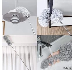 Fain® Plumeau Met Telescoopsteel – Grijs – 80 Tot 280 Cm - Uitschuifbaar – Wasbaar - Flexibel 360° Draaibaar – Duster - Microvezel Ragebol -Schoonmaakartikelen Winkel 1200x1170 6