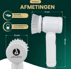 Apeiron Elektrische Schoonmaakborstel - Poetsmachine - Poliermachine - Schrobborstel - Handborstel - Werkborstel - Schrobber - Boorborstel - Wasborstel - Schoonmaakmiddelen - Reinigingsborstel - 3 Opzetstukken 23 Apeiron Elektrische Schoonmaakborstel - Poetsmachine - Poliermachine - Schrobborstel - Handborstel - Werkborstel - Schrobber - Boorborstel - Wasborstel - Schoonmaakmiddelen - Reinigingsborstel - 3 Opzetstukken -Schoonmaakartikelen Winkel 1200x1170 9