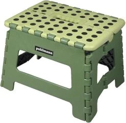 PUHLMANN - Inklapbare Kruk, JAMES, Plastic, Groen, 22 Cm Hoog, Max 100kilo