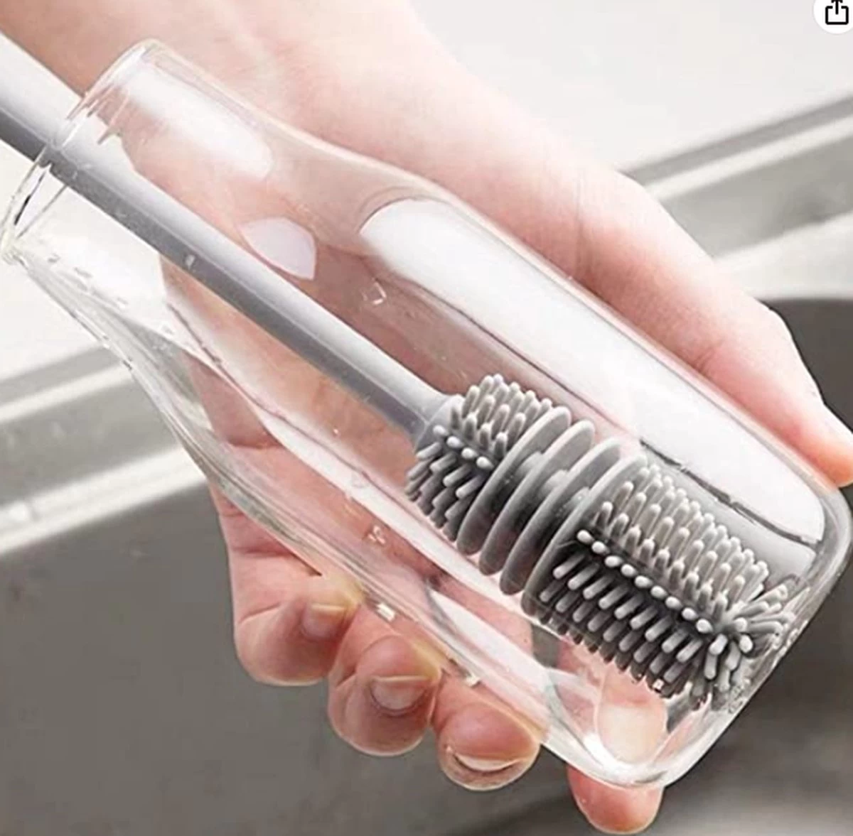 Merkloos Afwasborstel Voor Lange Glazen - Siliconenborstel Lange Glazen - Baby Flessenborstel - Duurzame Afwasborstel - Siliconen Afwasborstel 3 Merkloos Afwasborstel Voor Lange Glazen - Siliconenborstel Lange Glazen - Baby Flessenborstel - Duurzame Afwasborstel - Siliconen Afwasborstel