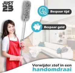 JUST23 Plumeau Uitschuifbaar Met Telescoopsteel – 60 Tot 140 Cm – Ragebol – Stoffer – Duster – Grijs – Incl. Microfiber Doek 16 JUST23 Plumeau Uitschuifbaar Met Telescoopsteel – 60 Tot 140 Cm – Ragebol – Stoffer – Duster – Grijs – Incl. Microfiber Doek -Schoonmaakartikelen Winkel 1200x1178 11