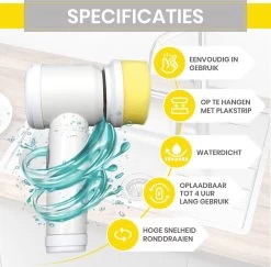Lenga Elektrische Schoonmaakborstel - 5 In 1 Borstel - Oplaadbaar - Wasborstel - Schoonmaakmiddelen - Schrobborstels -Schoonmaakartikelen Winkel 1200x1179 5