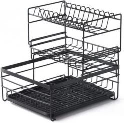 Luxaliving - Metalen Afdruiprek Met Lekbak – Afwas Droogrek – RVS Vaatwasrek – Keuken Droogrek Met Bestekmand – 3 Etages 5 Luxaliving - Metalen Afdruiprek Met Lekbak – Afwas Droogrek – RVS Vaatwasrek – Keuken Droogrek Met Bestekmand – 3 Etages -Schoonmaakartikelen Winkel 1200x1189 5