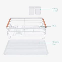 Navaris Afdruiprek Met Uitneembare Bestekhouder - Afwasrek Met Losse Lekbak - Vaatwasrek Met Plateau - Voor Bestek, Borden, Schalen En Pannen -Schoonmaakartikelen Winkel 1200x1189 7