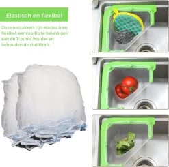 Merkloos Gootsteen Organizer - Gootsteen Afval Netje - Gootsteenontstopper - Spoelbak - Incl. 50 Netjes -Schoonmaakartikelen Winkel 1200x1191 4