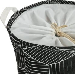 QUVIO Wasmand Met Handvaten - Waszak Met 1 Compartiment - Wassorteerder - Wasmanden - Wasbox - Opbergmand - Opbergmand Kinderkamer - Speelgoedmand - Opvouwbaar - Hexagon Patroon - 43 L - Jute - 33 X 33 X 40 Cm (lxbxh) - Zwart En Wit -Schoonmaakartikelen Winkel 1200x1192 4