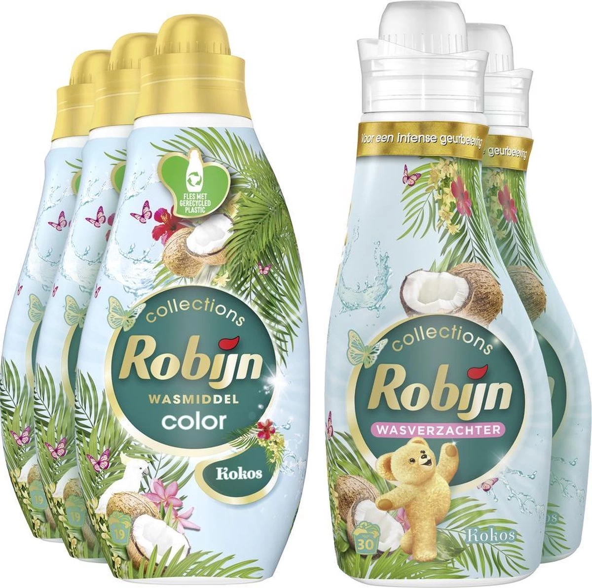 Robijn Kokos Sensation Wasmiddel En Wasverzachter - 57 Wasbeurten - Voordeelverpakking 3 Robijn Kokos Sensation Wasmiddel En Wasverzachter - 57 Wasbeurten - Voordeelverpakking