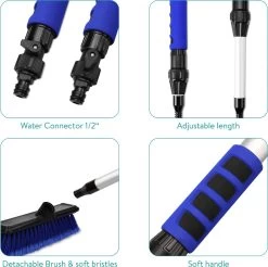 Navaris Telescopische Autowasborstel - Watergevoerde Wasborstel Voor Auto's En Ramen Met Uitschuifbare Lange Handgreep En Zachte Haren - Blauw -Schoonmaakartikelen Winkel 1200x1193 7