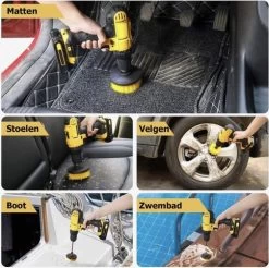 Merkloos 4-delige Borstelset Voor Boormachine - Inclusief Verlengstuk - Opzetborstels - Schrobborstel - Schuurborstel - Schoonmaakborstel - Tapijtreiniger - Brush - Geel - Gratis Verzending -Schoonmaakartikelen Winkel 1200x1195 10