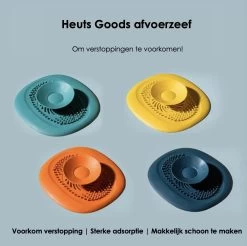 Heuts Goods - Gootsteenzeef - Gootsteenstop - Afvoerzeef - Afvoerstop - Spoelbal - Bad - Douchebak - Keuken - Wasbak - Badkuip - Siliconen - Donkerblauw -Schoonmaakartikelen Winkel 1200x1196 10