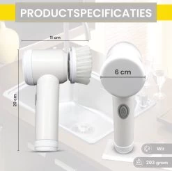 Lenga Elektrische Schoonmaakborstel - 5 In 1 Borstel - Oplaadbaar - Wasborstel - Schoonmaakmiddelen - Schrobborstels -Schoonmaakartikelen Winkel 1200x1197 26