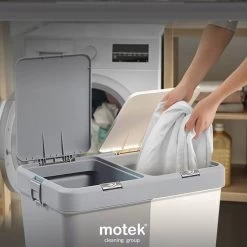 Motek® - Wasmand - 2 Vakken Met Deksel - Met Touch Deksel - Gemaakt Van 100% Gerecycled Kunststof - 80 L - Wasmand Met Deksel - Wassorteerder - Grijs - Wit 17 Motek® - Wasmand - 2 Vakken Met Deksel - Met Touch Deksel - Gemaakt Van 100% Gerecycled Kunststof - 80 L - Wasmand Met Deksel - Wassorteerder - Grijs - Wit -Schoonmaakartikelen Winkel 1200x1198 68