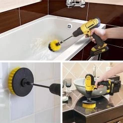 Merkloos 4-delige Borstelset Voor Boormachine - Inclusief Verlengstuk - Opzetborstels - Schrobborstel - Schuurborstel - Schoonmaakborstel - Tapijtreiniger - Brush - Geel - Gratis Verzending -Schoonmaakartikelen Winkel 1200x1199 31