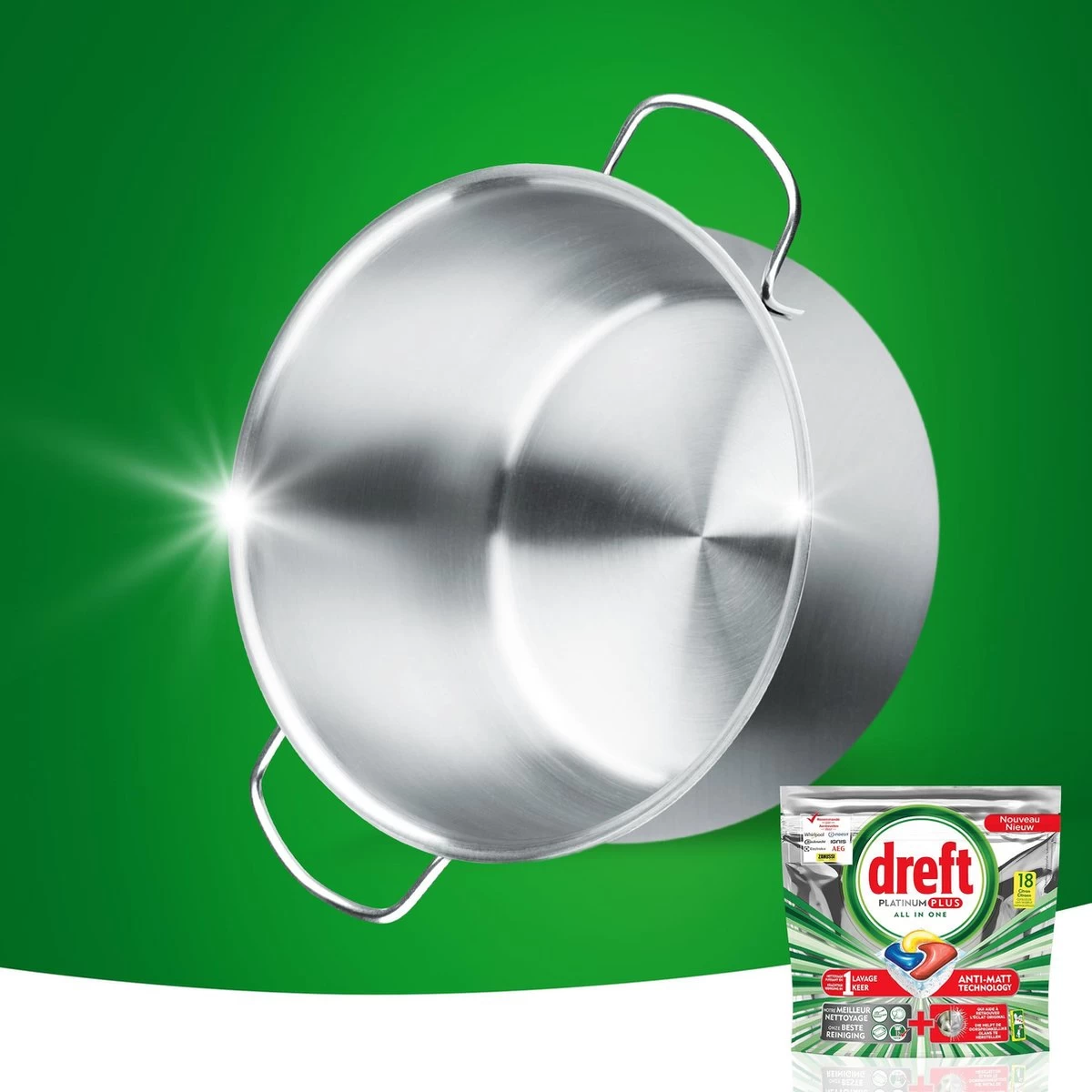 Dreft Platinum Plus Citroen - Voordeelverpakking 5x18 Stuks - Wasmiddel Capsules 4 Dreft Platinum Plus Citroen - Voordeelverpakking 5x18 Stuks - Wasmiddel Capsules - Afbeelding 2