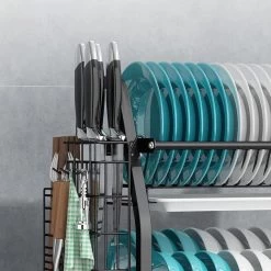 Merkloos Afdruiprek - Afdruiprek Met Lekbak - Afwas - Metaal - Zwart - RVS Afwasrek -Schoonmaakartikelen Winkel 1200x1200 1081