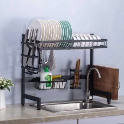 Afdruiprek Voor Boven Gootsteen - Keukenhulp - Keukenrek - Industriële Look - Bordenrek -Schoonmaakartikelen Winkel 1200x1200 1099