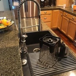 IBright Oprolbare Afdruiprek - Pannen Rooster Hittebestendig - Afdruiprooster - Pannenonderzetter - RVS Zwart -Schoonmaakartikelen Winkel 1200x1200 1100