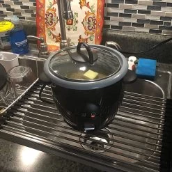 IBright Oprolbare Afdruiprek - Pannen Rooster Hittebestendig - Afdruiprooster - Pannenonderzetter - RVS Zwart -Schoonmaakartikelen Winkel 1200x1200 1101