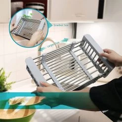 IBright Verstelbare Keukenrek - Gootsteen Mand - Afdruiprek – Vergiet – Verstelbaar In Lengte - Uitschuifbaar - RVS Grijs 16 IBright Verstelbare Keukenrek - Gootsteen Mand - Afdruiprek – Vergiet – Verstelbaar In Lengte - Uitschuifbaar - RVS Grijs -Schoonmaakartikelen Winkel 1200x1200 1109