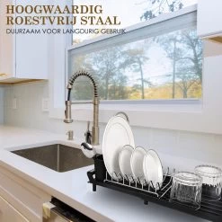 MIRI Afdruiprek – Afwasrek – Uitschuifbaar – Met Lekbak In Gootsteen – Afwas – Roestvrij Staal – Zwart 14 MIRI Afdruiprek – Afwasrek – Uitschuifbaar – Met Lekbak In Gootsteen – Afwas – Roestvrij Staal – Zwart -Schoonmaakartikelen Winkel 1200x1200 1148