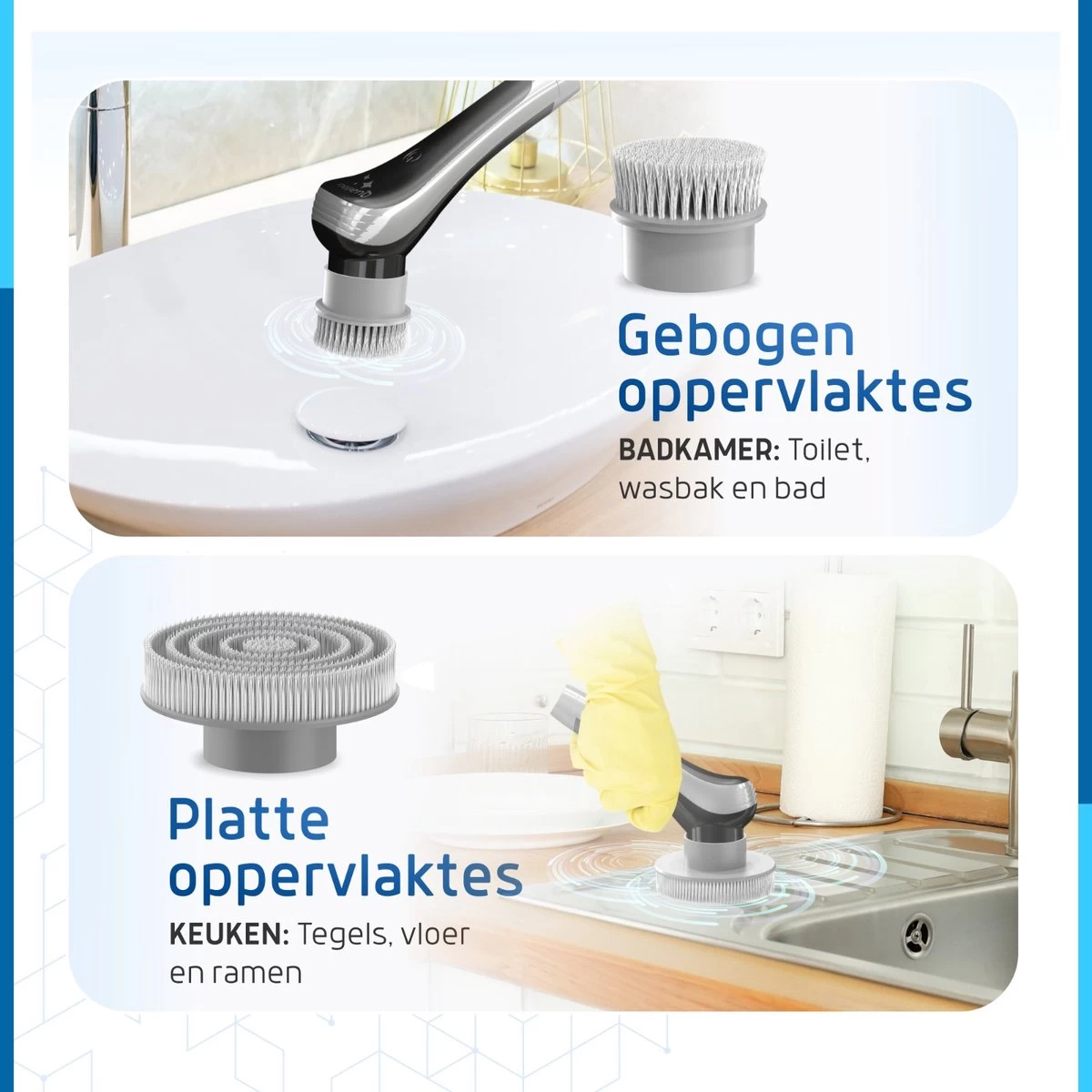 Qualitics Elektrische Schoonmaakborstel - Roterende Polijstmachine - Schrobborstel - Poetsmachine - Vloerreiniger Met 10 Opzetstukken 11 Qualitics Elektrische Schoonmaakborstel - Roterende Polijstmachine - Schrobborstel - Poetsmachine - Vloerreiniger Met 10 Opzetstukken - Afbeelding 9