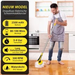 Trendosa Elektrische Schoonmaakborstel - Elektrische Schrobborstel - Poetsmachine - Handborstel - Scrubber- De Badkamer/Keuken/Auto- 10 Opzetstukken Geel 16 Trendosa Elektrische Schoonmaakborstel - Elektrische Schrobborstel - Poetsmachine - Handborstel - Scrubber- De Badkamer/Keuken/Auto- 10 Opzetstukken Geel -Schoonmaakartikelen Winkel 1200x1200 1385