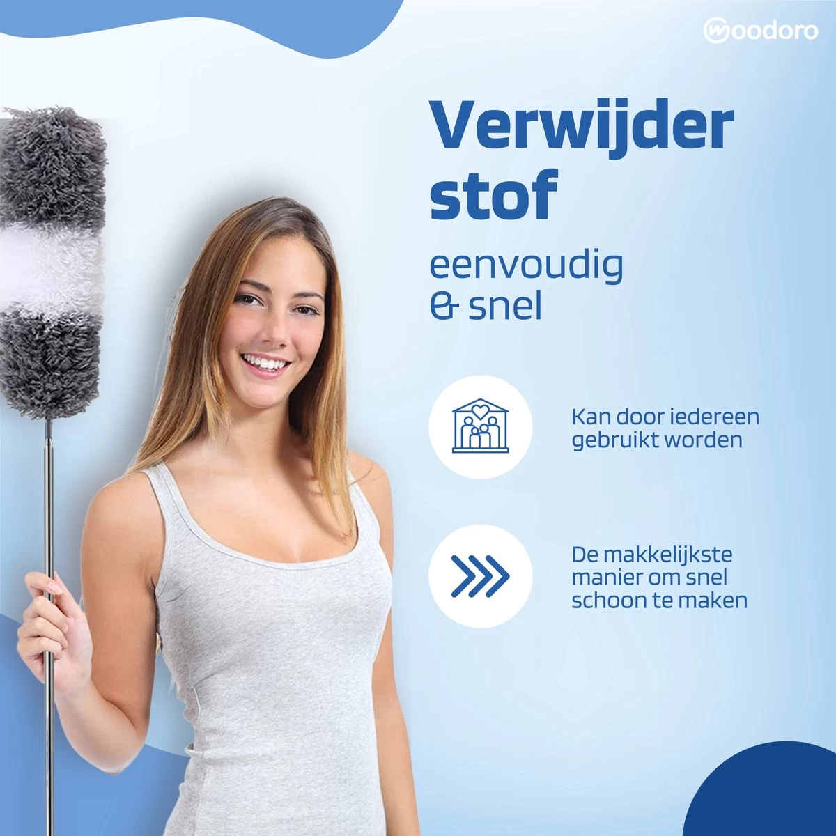 Woodoro Ragebol Uitschuifbaar Complete 9-Delige Set - Verstelbare Telescoopsteel - Plumeau - RVS - Zwart & Grijs 4 Woodoro Ragebol Uitschuifbaar Complete 9-Delige Set - Verstelbare Telescoopsteel - Plumeau - RVS - Zwart & Grijs - Afbeelding 2