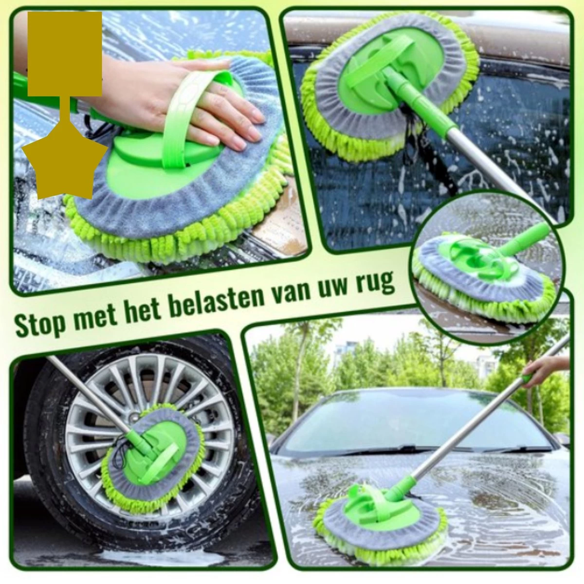 Merkloos Professionele Telescopische Wasborstel + Tonova Pen - Auto Schoonmaakborstel - Anti Slip - Auto, Caravan & Camper - Uitschuifbaar - Groen 7 Merkloos Professionele Telescopische Wasborstel + Tonova Pen - Auto Schoonmaakborstel - Anti Slip - Auto, Caravan & Camper - Uitschuifbaar - Groen - Afbeelding 5