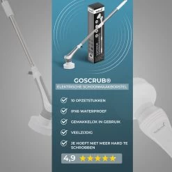 GoScrub® Elektrische Schoonmaakborstel – Elektrische Schrobber - Schrobborstel – Voor Badkamer Of Keuken – Schrobber Met Steel – Luiwagen – Polijstmachine - Poetsmachine Met 10 Opzetstukken 19 GoScrub® Elektrische Schoonmaakborstel – Elektrische Schrobber - Schrobborstel – Voor Badkamer Of Keuken – Schrobber Met Steel – Luiwagen – Polijstmachine - Poetsmachine Met 10 Opzetstukken -Schoonmaakartikelen Winkel 1200x1200 1537