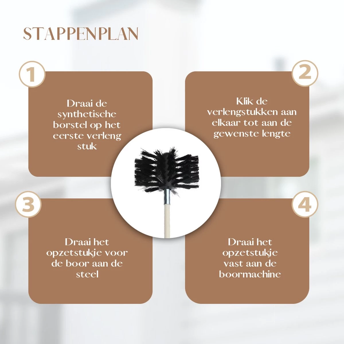 Waay Lifestyle Schoorsteenveegset - Schoorsteenborstel 6 Meter - Schoorsteenreiniger - Schrobborstels - Schoorsteenveger - Flexibele Steel - Geschikt Voor Boormachine - Wit 11 Waay Lifestyle Schoorsteenveegset - Schoorsteenborstel 6 Meter - Schoorsteenreiniger - Schrobborstels - Schoorsteenveger - Flexibele Steel - Geschikt Voor Boormachine - Wit - Afbeelding 9