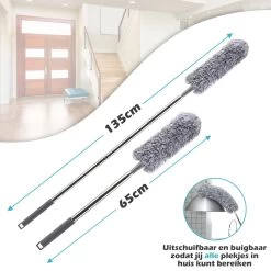 JUST23 Plumeau Uitschuifbaar Met Telescoopsteel – 60 Tot 140 Cm – Ragebol – Stoffer – Duster – Grijs – Incl. Microfiber Doek 13 JUST23 Plumeau Uitschuifbaar Met Telescoopsteel – 60 Tot 140 Cm – Ragebol – Stoffer – Duster – Grijs – Incl. Microfiber Doek -Schoonmaakartikelen Winkel 1200x1200 1593