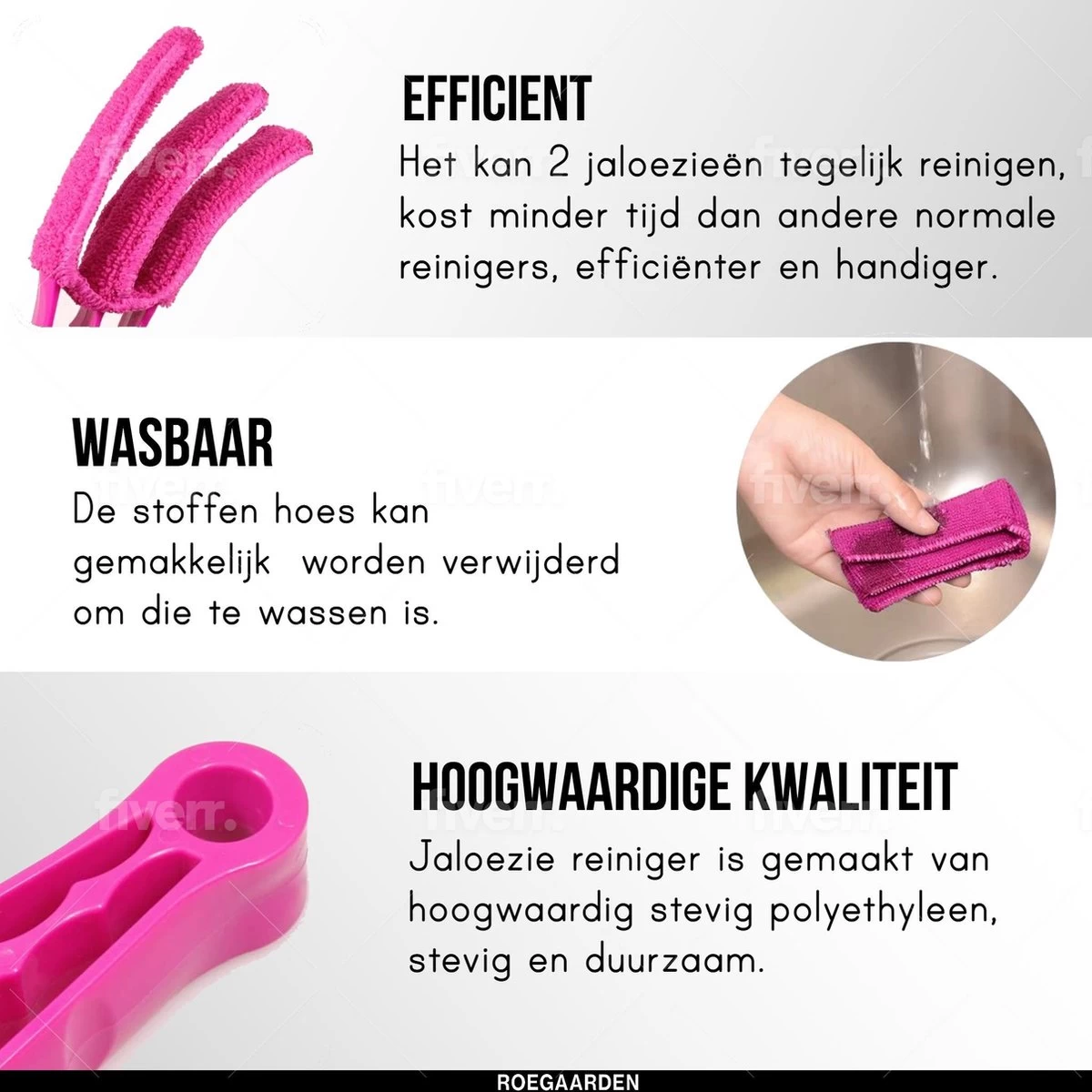 Jaloezie Reiniger - Lamellen Reiniger - Plumeau - Roze - Inclusief Voegenreiniger 4 Jaloezie Reiniger - Lamellen Reiniger - Plumeau - Roze - Inclusief Voegenreiniger - Afbeelding 2