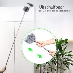 Vannons - Plumeau - Ragebol - Plumeau Uitschuifbaar Tot 245 Cm - Met Telescoopsteel - Wasbaar Microvezel - Grijs Wit -Schoonmaakartikelen Winkel 1200x1200 1602