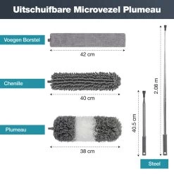 Novabeau® - Telescopische Plumeau – Plumeau Met Telescoopsteel – Ragebol – Uitschuifbaar – Grijs – 3-delige Set 12 Novabeau® - Telescopische Plumeau – Plumeau Met Telescoopsteel – Ragebol – Uitschuifbaar – Grijs – 3-delige Set -Schoonmaakartikelen Winkel 1200x1200 1635