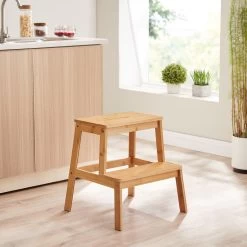 ACAZA Krukje In 2 Niveaus - Houten Opstapje - Bruin -Schoonmaakartikelen Winkel 1200x1200 1644